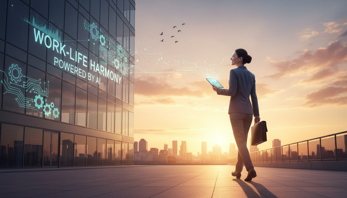 AI 효율성 도구로 워라밸을 회복하며 정시에 퇴근하는 직장인