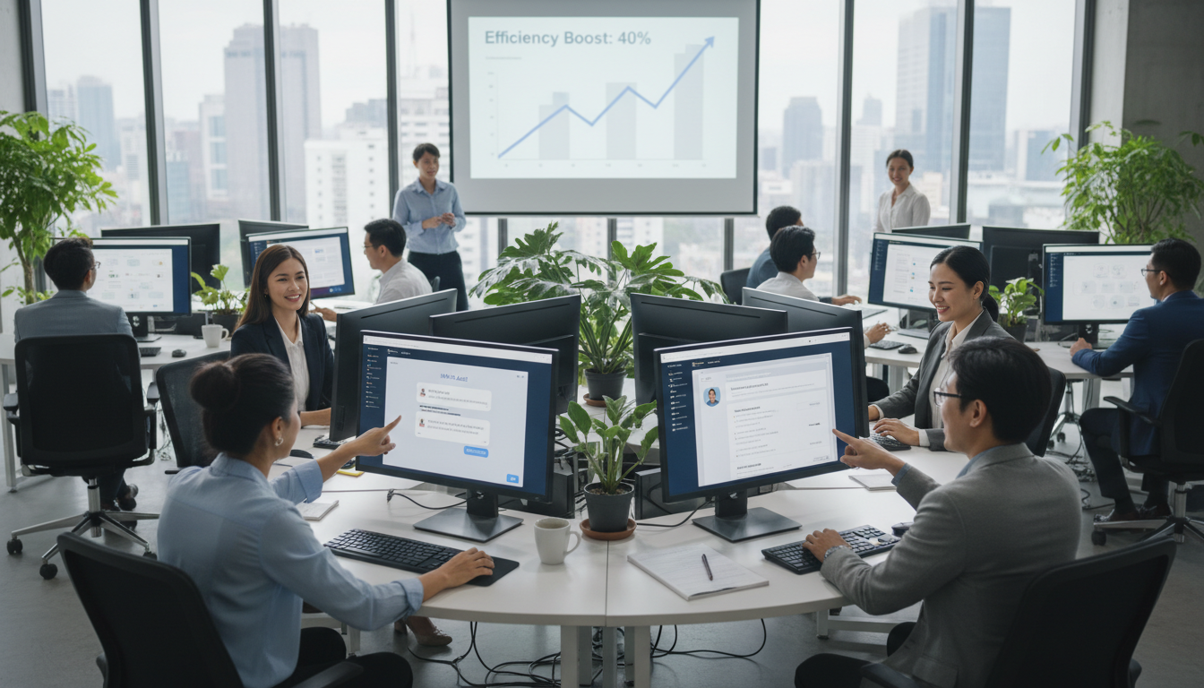 AI 챗봇이 인사 문의와 문서 처리를 자동화하는 기업 환경