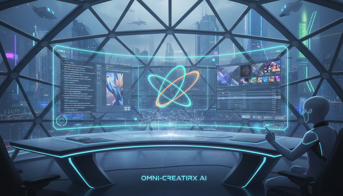 글쓰기, 이미지, 영상 툴이 통합된 올인원 AI 플랫폼 트렌드의 미래지향적 이미지